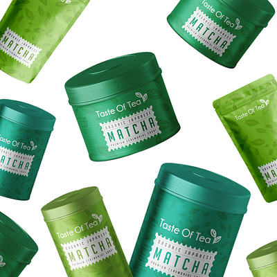 Matcha tea label and packaging design cbd design jar label label packaging labeldesign logo matcha packaging print tea tea label tin mockup uiux