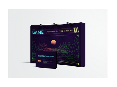 GOOD GAME stand advertising branding conference design festival game game design illustration reception registration stand standing ui