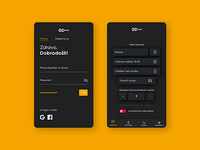 Go Taxi app app design taxi app taxi booking app uidesign uiux