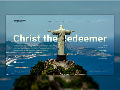 Christ the redemeer architecture design homepage design travel typography ui uiux ux vector web wonder wonder of the world