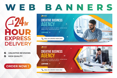 social media banner & facebook cover abstract agency banner banner ads brochure business corporate design email banner fiverr flyer freepik instagram tempalte web banner