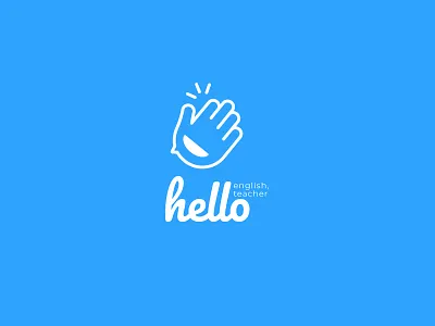 hello teacher english app design icon logo