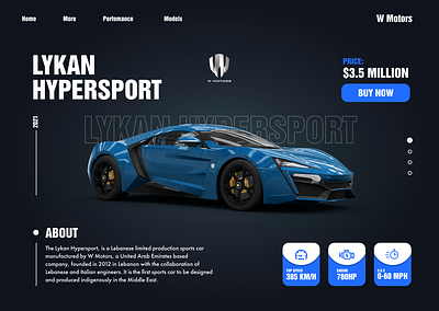 Daily UI #12 - E-Commerce Shop 2021 branding daily 100 challenge daily ui dailyui dailyui12 dailyuichallenge design ecommerce hypersport lykan online shopping shopping supercar ui ux web web design website wmotors