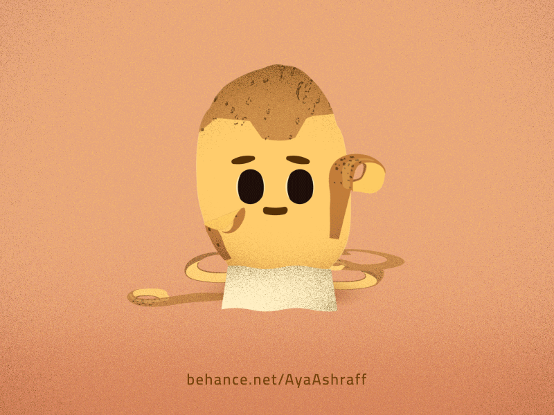 Shiny Potato animation cute fun happy illustration peeling potato shave shaving shining