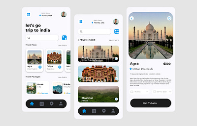 Travel App app app design home screen india ios online booking tourism app tourist travel travel app ui uidesign uiux uiuxdesign ux