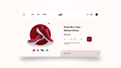 Puma Shoe Web UI Design adobe xd app app design art creative design graphic design illustration inspiration ui uiux uiux designer uiuxdesign uiuxdesigner uxdesign web app web ui web ui design web ui kit web uiux