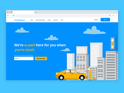 Landing Page adobexd auto design insurance landingpage ui ux webdesign xddailychallenge