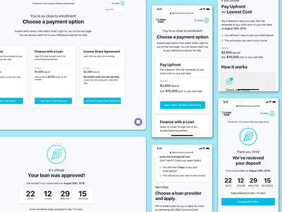 Student Enrollment at FlatIron School blue bootcamp celebration clean coding education flatiron school grey loan mobile payment method responsive ui ux ux design