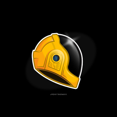 daft puck adobe illustrator artist artwork daftpunk fanart gold helmet illustration illustrator music new vectorartwork yellow