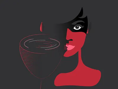 Wine art dark digital digital art digitalart girl illustraion illustration illustrator red vector vectorart wine