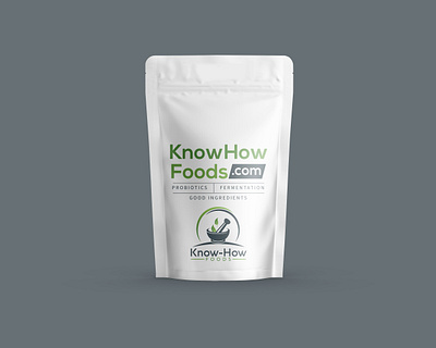 Stand-Up Pouch Design for knowhowfoods.com branding branding design graphic design illustration pouch design pouch mockup typography vector