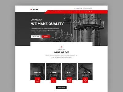 Factory & industry WordPress theme clean factory industrial industry interface landing landing design landing page minimal modern red slider theme ui ux web web design wordpress wordpress theme