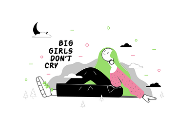 Big girl don't cry art design flat illustration vector