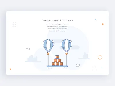 UGI - Web #5 air balloon boxes branding clouds design flat illustration illustrator outline shipping shipping box sketch ui ux vector web
