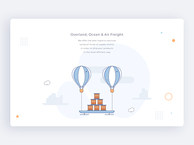 UGI - Web #5 air balloon boxes branding clouds design flat illustration illustrator outline shipping shipping box sketch ui ux vector web