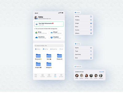 File - Access cloud storages app attachment cloud storage design file folder folder design ui user experience design
