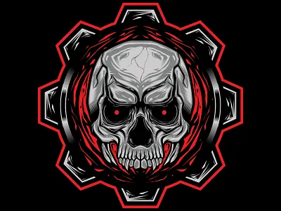 GSKL bones camiseta dark design gear illustrator poisonvectors red skull tee tshirt vector vector art