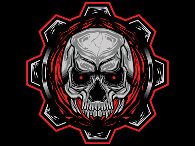 GSKL bones camiseta dark design gear illustrator poisonvectors red skull tee tshirt vector vector art