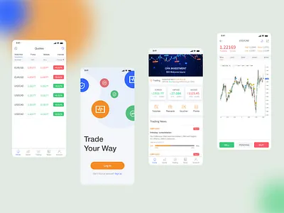 OPA Investment Trading App Design bitcoins trading app trading platform ui ux