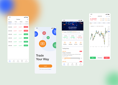 OPA Investment Trading App Design bitcoins trading app trading platform ui ux