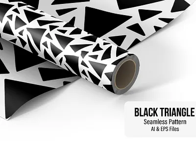 Black Triangle - Seamless Pattern black black white black white easter illustration organic pattern art patterns seamless pattern sticker stickers vector wall art wallpaper