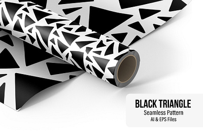 Black Triangle - Seamless Pattern black black white black white easter illustration organic pattern art patterns seamless pattern sticker stickers vector wall art wallpaper