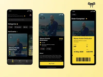 Event Ticket App app artist clean ui concert concert app concerts darkmode design dribbble dribbble 2021 dribbble best shot ios mobile mobile design music music app ticket trends ui uiux