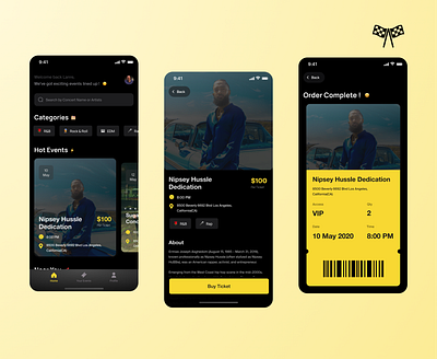 Event Ticket App app artist clean ui concert concert app concerts darkmode design dribbble dribbble 2021 dribbble best shot ios mobile mobile design music music app ticket trends ui uiux