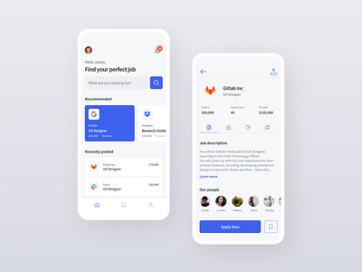 Job portal App app design system freebie job mobile