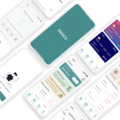 Banco- Mobile banking application app design figma fintech mobile uiux user interface design