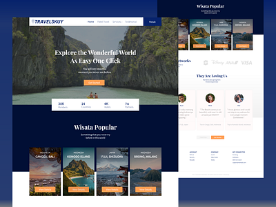 TRAVELSKUY - Landing Page design explore landing page landing page ui landing pages travel travelskuy ui uidesign web web design