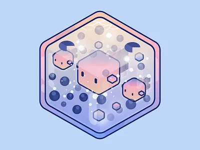 Fish 3d 3d art cute design fish gradient graphic illustration isometric kid minimal pastel perspective sunset