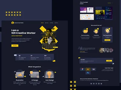 Personal Portfolio Web Design app design freelance designer icon illustration personal brand personal website ui uiux vector web web design website