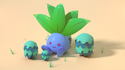 Pokémon Oddish 3d character cinema4d master