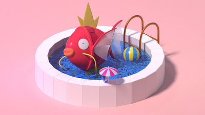 Pokémon Magikarp 3d 3dart arnold blender c4d character character design cinema 4d cinema4d design fishes illustration master octane pokémon ui uiux