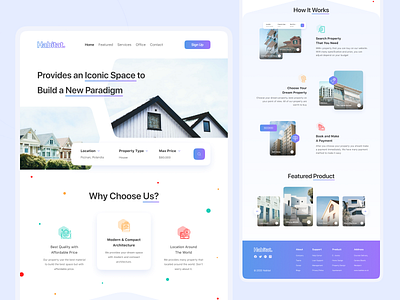 Habitat - Real Estate Landing Page bussines card clean clean ui design landing page landing page ui landing pages landingpage logo real estate real estate landing page ui ui design uiux web design