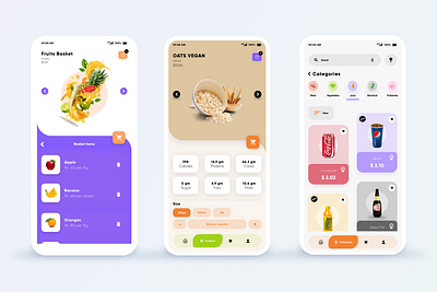 Grocery App UI app app design app ui branding design flat graphics grocery grocery app illustration illustrator store ui uidesign ux webdesign