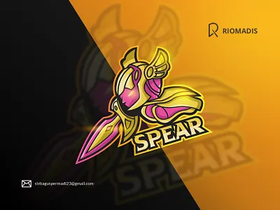 SPEAR MASCOT LOGO branding cartoon design e gaming flatdesign gaming human illustration illustrator logo man mascot mascot logo men people twitch vector warrior youtube