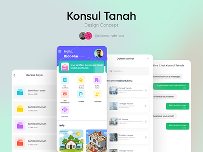 Konsul Tanah App UI Design branding illustration neormorphism splashscreen vector