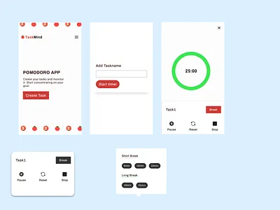 pomodoro app design figma ui