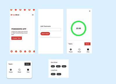pomodoro app design figma ui