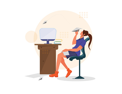 work and chill character chilling conceptual designspiration flat illustrations flat illustrator vectors work and chill