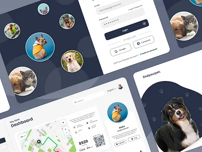 Pet Tracker Web App Design adobe app design illustration minimal uiux ux uxdesign web design webdesign