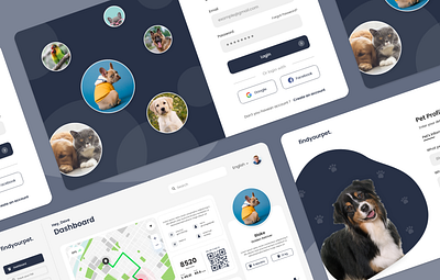 Pet Tracker Web App Design adobe app design illustration minimal uiux ux uxdesign web design webdesign