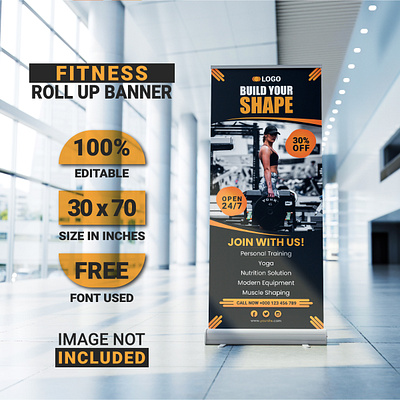 Fitness Roll Up Banner Design Template abstract alfaysal360 banner design design fashion fashion banner fashion design fitness fitness banner fitness bilboard fitness signage roll up roll up banner signage signage banner design summer summer banner summer sale template vector