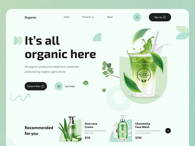 Organic Landing Page Design - Homepage design landing landing design landing page landing page design landingpage minimalist minimalistic organic trending trendy trendy design ui design uidesign webdesign website website builder website concept website design websites