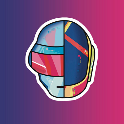Daft Punk affinitydesigner daft punk digital illustration procreate sticker sticker design vector