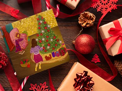 Christmas card illustration christmas christmas card christmascards colorful design flowers illustration illustrator