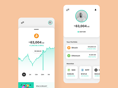 Crypto trading app - UI exploration bank app banking bitcoin blockchain crypto crypto exchange crypto wallet cryptocurrency finance finance app financial fintech fintech app mobile app mobile app design mobile ui trading platform