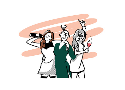 EveryWine (2/4) alcohol design editorial illustration girls night out graphic design illustration vector vector illustration wine